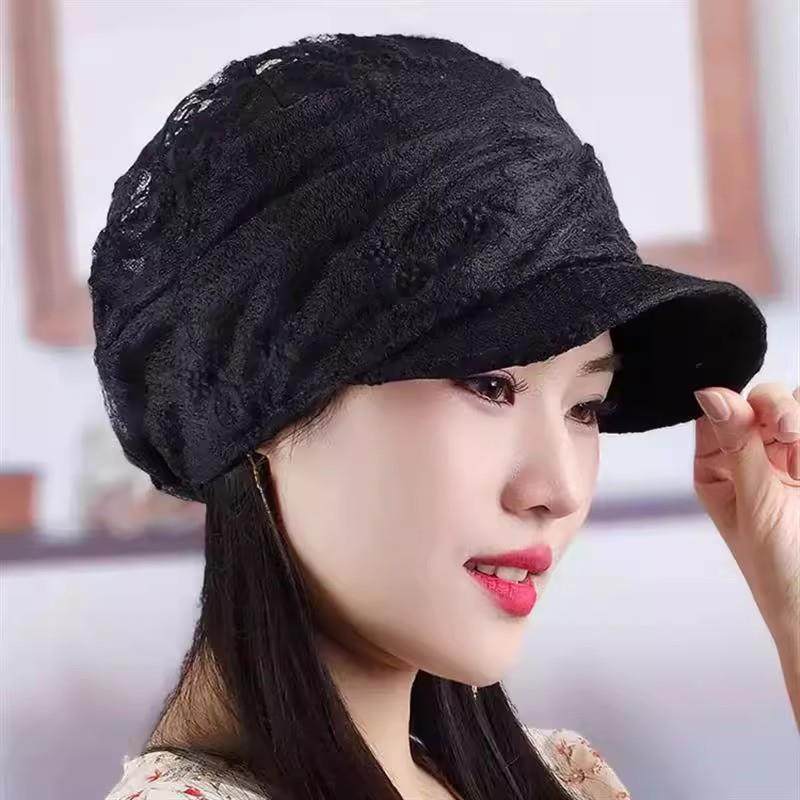 60岁妈妈遮白发头巾女士蕾丝网纱帽奶奶老人防晒遮阳贝雷鸭舌帽子,淘宝优惠券,粉丝福利购,淘宝优惠卷