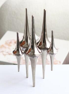 抽象艺术倒影锥体金属雕塑摆件样板间售楼处大堂洽谈区创意装饰品