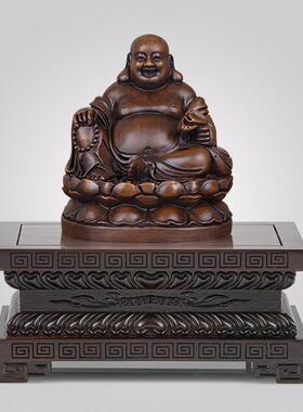 实木观世音菩萨莲花底座家用供奉财神佛祖像关公摆件佛台加高底座