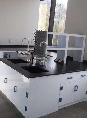 PP中央实验台钢木实验台实验室中央台全钢试验台实验边台PP实验桌