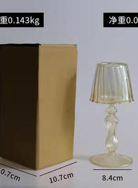 台灯烛台玻璃镀银烛台欧式简约玻璃烛台复古创意烛台摆件烛光晚餐
