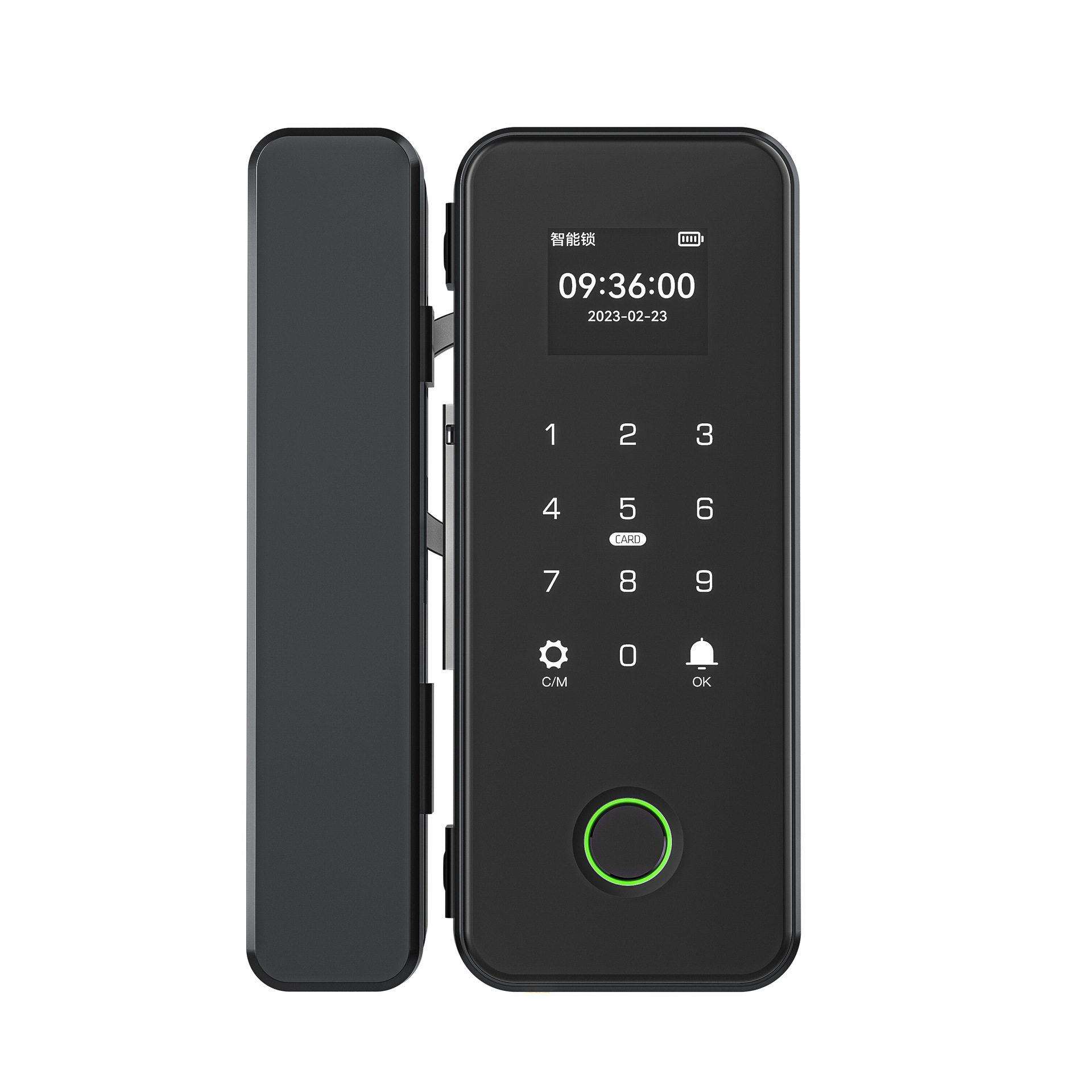 Smart Glass Door Fingerprint Password Lock Office No Opening with Attendance Lock Overlord Hook Glass Lock Fingerprint Unlock