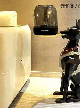 北欧高级树脂绅士狗家居摆件高颜值守护绅士犬摆设装饰品落地摆件