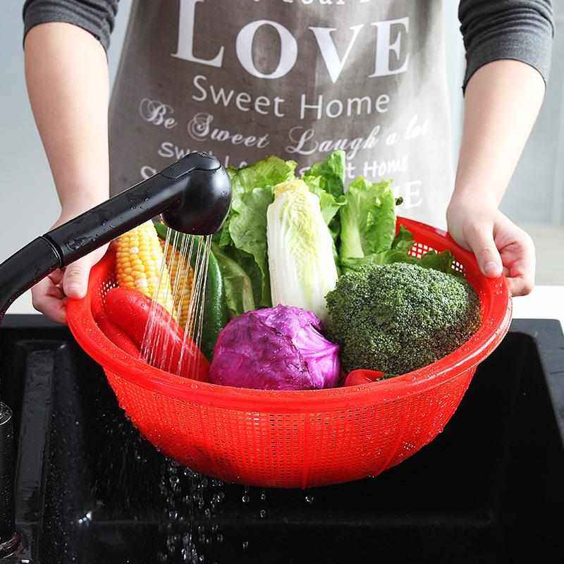 沥水篮塑料圆形篮子洗菜蓝洗水果盆水池收纳篮餐具淘米菜盆菜篮子,淘宝优惠券,粉丝福利购,淘宝优惠卷