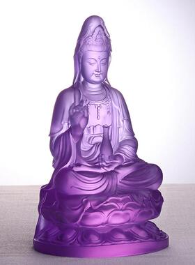 琉璃净瓶观音观自在菩萨佛堂供奉客厅大堂桌面摆件