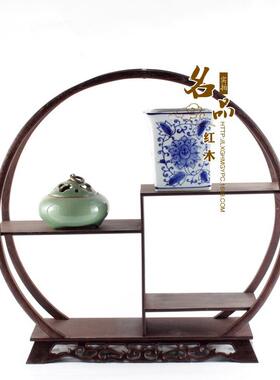 木鸡翅木古架创意古典多红宝阁展示IEO架紫砂壶花盆底景博座