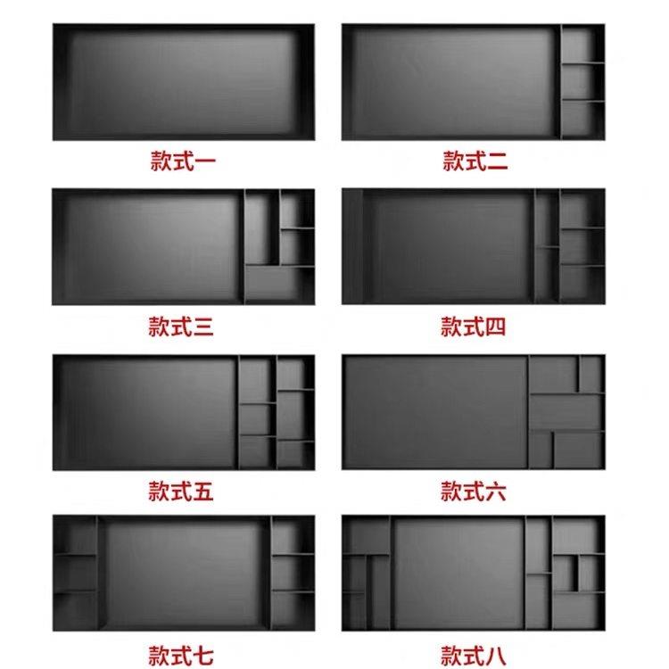 Personalized stainless steel TV niche embedded 75/85/100 inch living room TV background wall finished frame