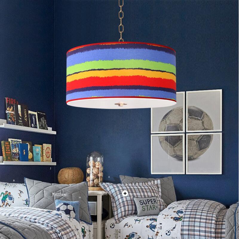 American children's room bedroom chandelier pastoral rural simple creative rainbow fabric chandelier Mediterranean Chinese style lamps