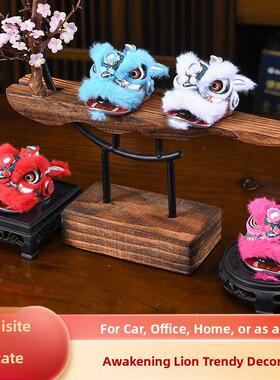 车载醒狮摆件狮头仔BUHU新年款醒狮雄狮少年广东特色手办新年礼品