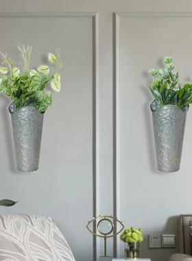 家居壁挂装饰小铁桶铁皮花桶创意花盆墙面装饰插花桶马口铁小桶架