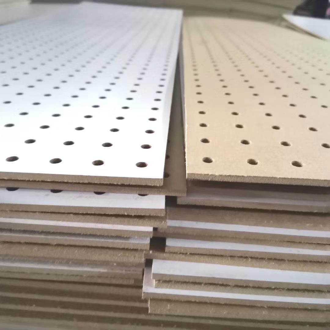 Perforated board manufacturer medium fiber density board wooden punched mesh veneer multi-hole perforated board decorative sound insulation board wall panel