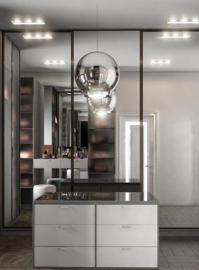 南通上海全屋衣柜现代轻奢极简款实木储物柜木饰面走入式衣帽间