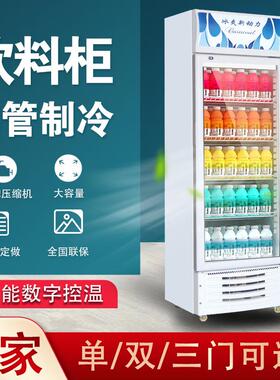 冷藏展示柜饮料柜冰柜商用立式双门保鲜柜啤酒冰箱冷柜玻璃门立柜