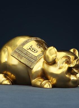 铜欣祥 黄铜猪摆件存钱罐猪家居装饰品铜猪工艺礼品摆饰生日礼品