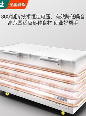 猛世冰柜商用大容量保鲜冷冻两用卧式冰箱冷藏展示柜双温冰冻雪柜