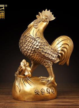 正品黄铜鸡摆件公金钱鸡生肖鸡鸡品摆设家居公室装饰办摆设生日礼