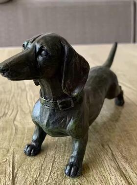 热款仿铜狗摆件家居室内桌面灵缇腊肠斯普林格猎犬装饰小摆件