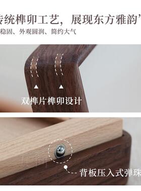相框摆台高级感福字画框轻奢正方形黑胡桃木摆件入户玄关客厅实木