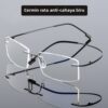 Genuine anti-blue light flat mirror light mirror memory gold rimless eyeglasses for men and women with no degree of number of eyes and radiation protection glasses can be matched