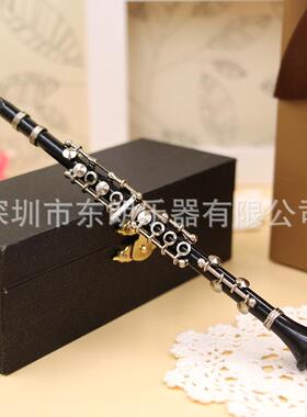 厂家供应迷你单簧管模型低音迷你黑管乐器生日礼物摆饰黑管胸针