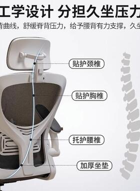 学习椅子网布电脑椅家用办公座椅中学生久坐舒适书桌椅人体工学