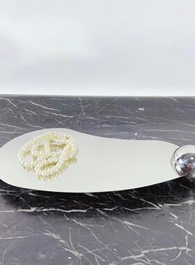 不现代桌面锈钢摆创意家居装饰托盘玄关浴置8300物件盘室收纳盘