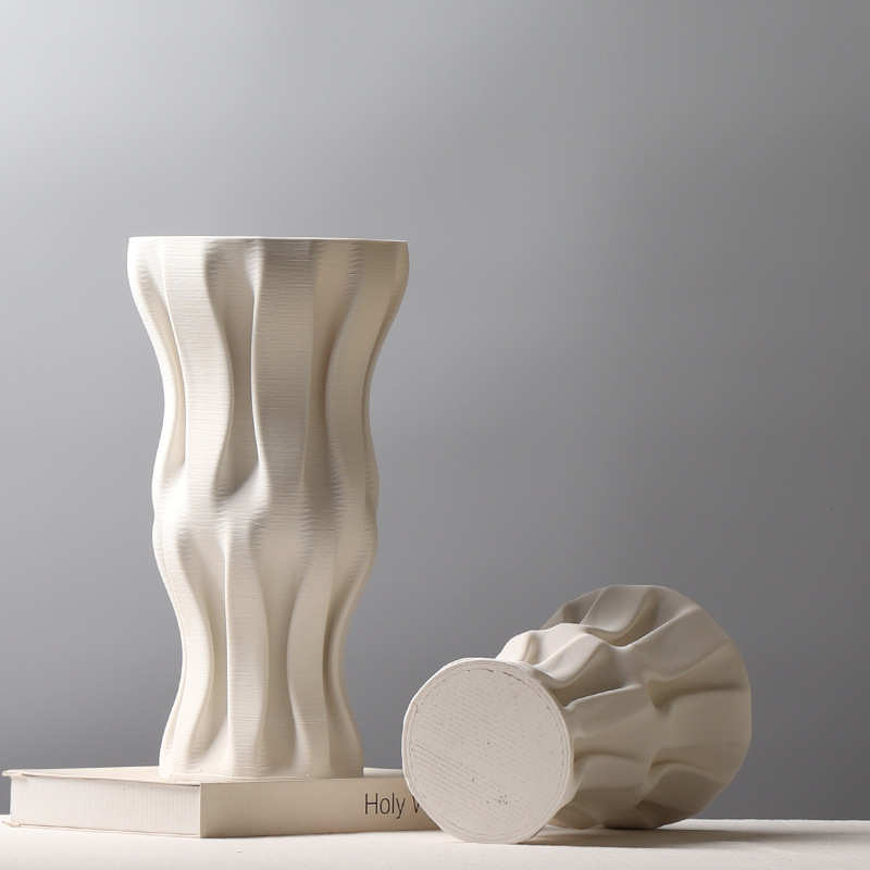 不规则搭配摆件打印创意现代装饰品肌理陶瓷简约软设计师装花瓶3d - 图1