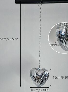 跨境新品 Disco链条爱心 迪斯科爱心玻璃装饰品派对反光气氛产品