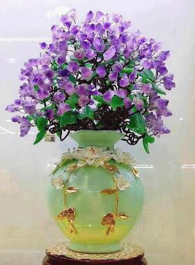 轻奢天然紫水晶招财树摇钱树家居客厅玄关酒柜店铺开业乔迁发财树