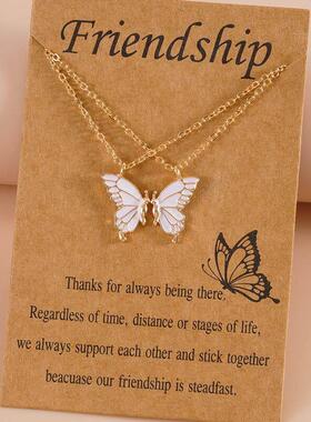 2 Best Friend Butterfly Necklaces BFF Friendship Necklace fo