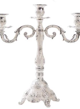 欧式烛台三头摆件复古浪漫婚庆道具烛光晚餐餐厅酒店家居装饰礼品