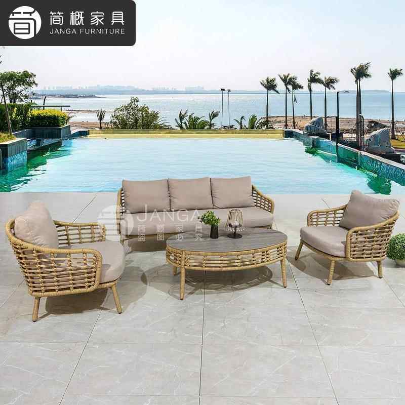 户外别墅泳池91椅藤沙发客厅休闲花庭编院家具民宿防水防晒藤园茶,淘宝优惠券,粉丝福利购,淘宝优惠卷