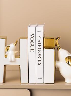 创意大象书档摆件轻奢高客立厅档斗柜电Hi书档视酒柜玄柜关书柜书