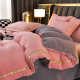 High-dye milk velvet four-piece set 2023 new winter thickened bed double-sided coral velvet quilt cover sheet flannel
