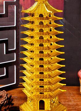 文昌塔摆件纯黄铜13层的9层的纯铜十三层九层七层铜制书桌办公室