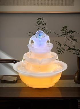 八方来财风水轮流水摆件循环水办公室前台客厅桌面招财风水球装饰