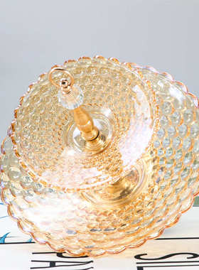 家居软装水果盘欧美高档现代酒店KTV门面房装饰大号双层玻璃果盘