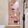 Yun PDK hanging board storage rack entrance entrance wall round upper half-shaped hole board surface storage rack partition solid wall wood