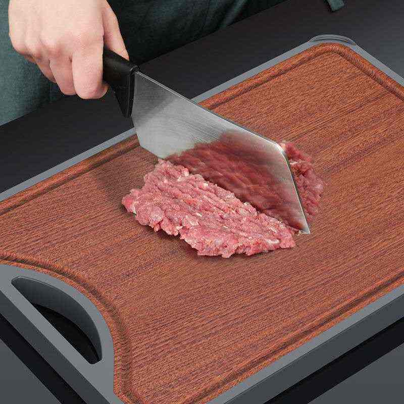 不锈钢菜板家用厨房工具多功能水果切菜板乌檀木双面加厚实木案板,淘宝优惠券,粉丝福利购,淘宝优惠卷