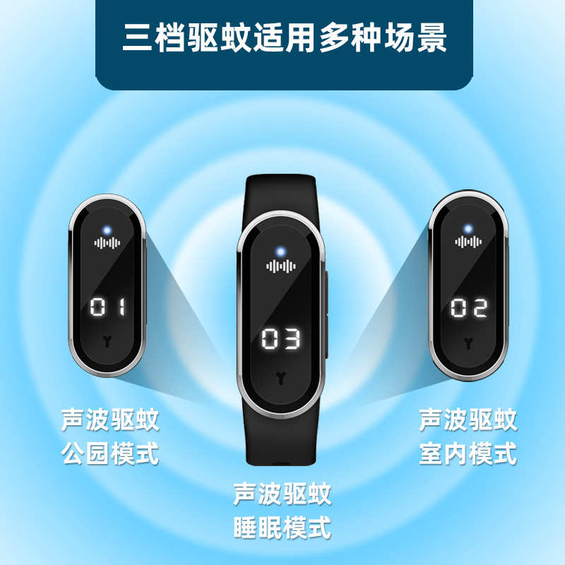 新款驱蚊手环儿童成人大人随身超声波防蚊神器静电防蚊子手链手表 - 图2