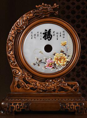 福字玉石平安扣摆件工艺品家居玄关博古架酒柜装饰品乔迁新居礼品