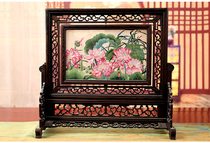 Four great names embroidered handmade embroidery bifacial embroidered bifacial embroidered table screen New Chinese decorative painting