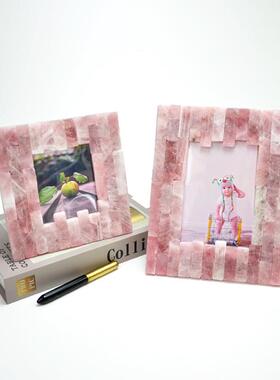 热水销新品天晶然粉水相挂框摆件玛PGJJ-008瑙晶宝玉石相框墙摆台