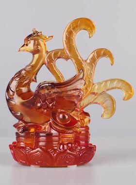 四大神兽青龙白虎朱雀玄武琉璃书房电视柜博古架新中式摆件办公桌