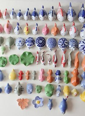 特惠景德镇陶瓷小摆件 鱼缸玩物 水族造景水中可漂浮装饰物集合