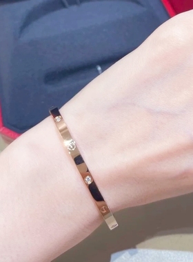 公价5.4万】99新卡地亚经典款玫瑰金六钻手镯正品二手B6047617