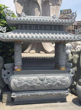 石雕香炉石鼎寺庙烧香炉石鼎复古龙纹鼎香炉