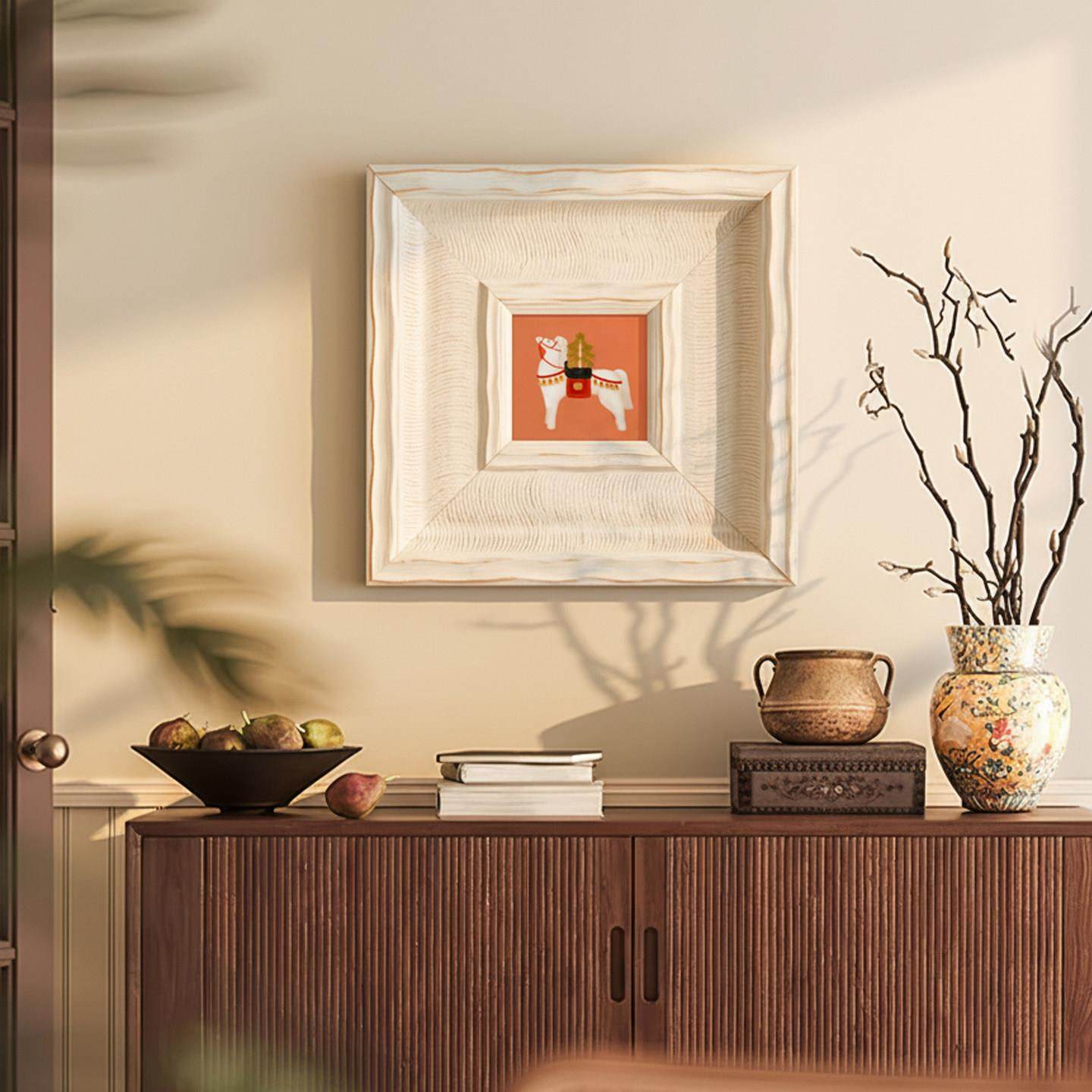 马上有钱2026年新款中古装饰画包豪斯马年高级挂画卧室餐柜摆画,淘宝优惠券,粉丝福利购,淘宝优惠卷