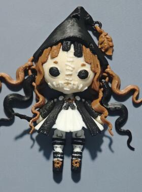 小女孩双马尾钥匙扣3D模型摆件
