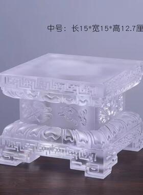高档璃正琉方形莲花台祥佛像底座八摆件药师吉佛观音加高供奉寺院